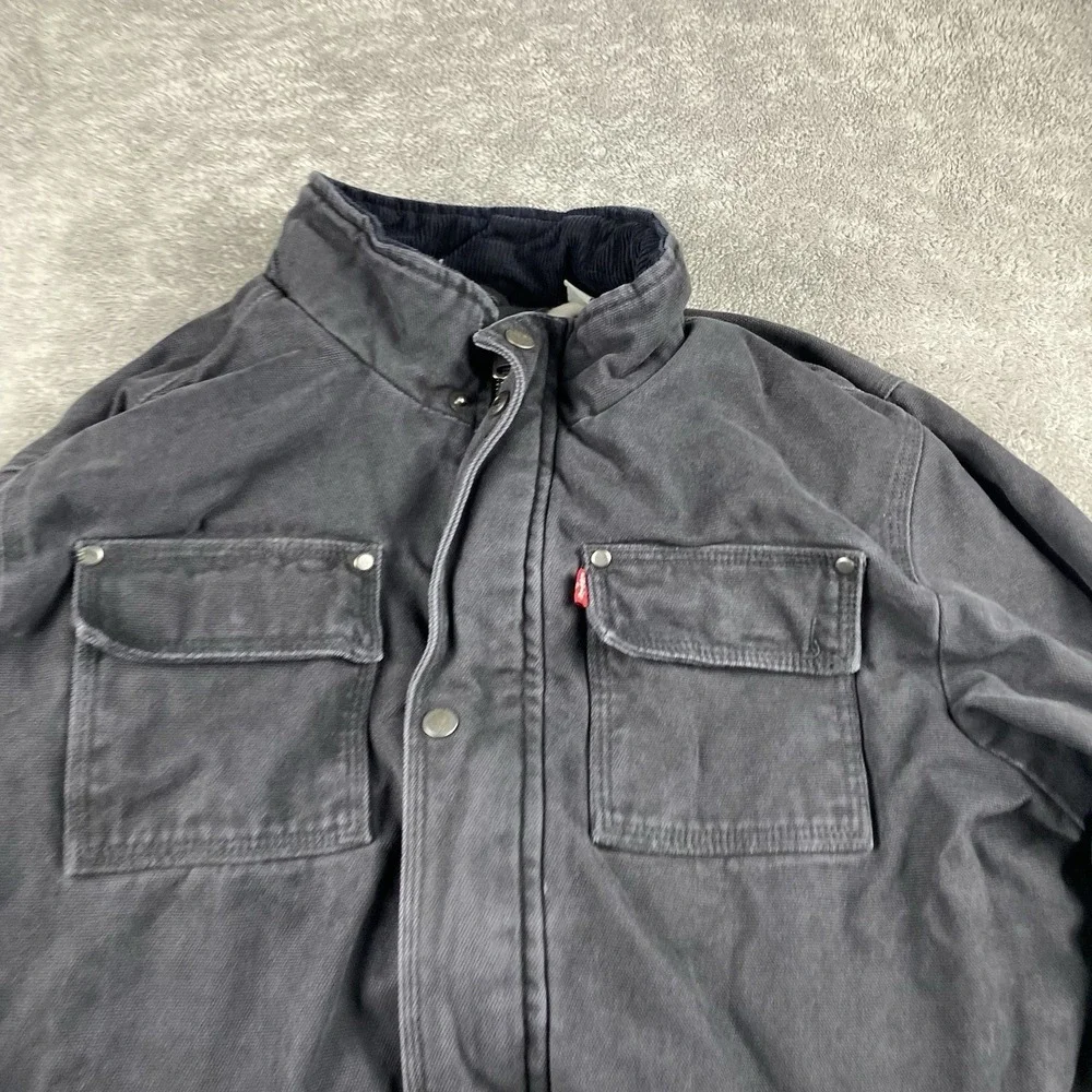 Levis Thick Coat‎ Full Zip Mens Large Black Long Sleeve